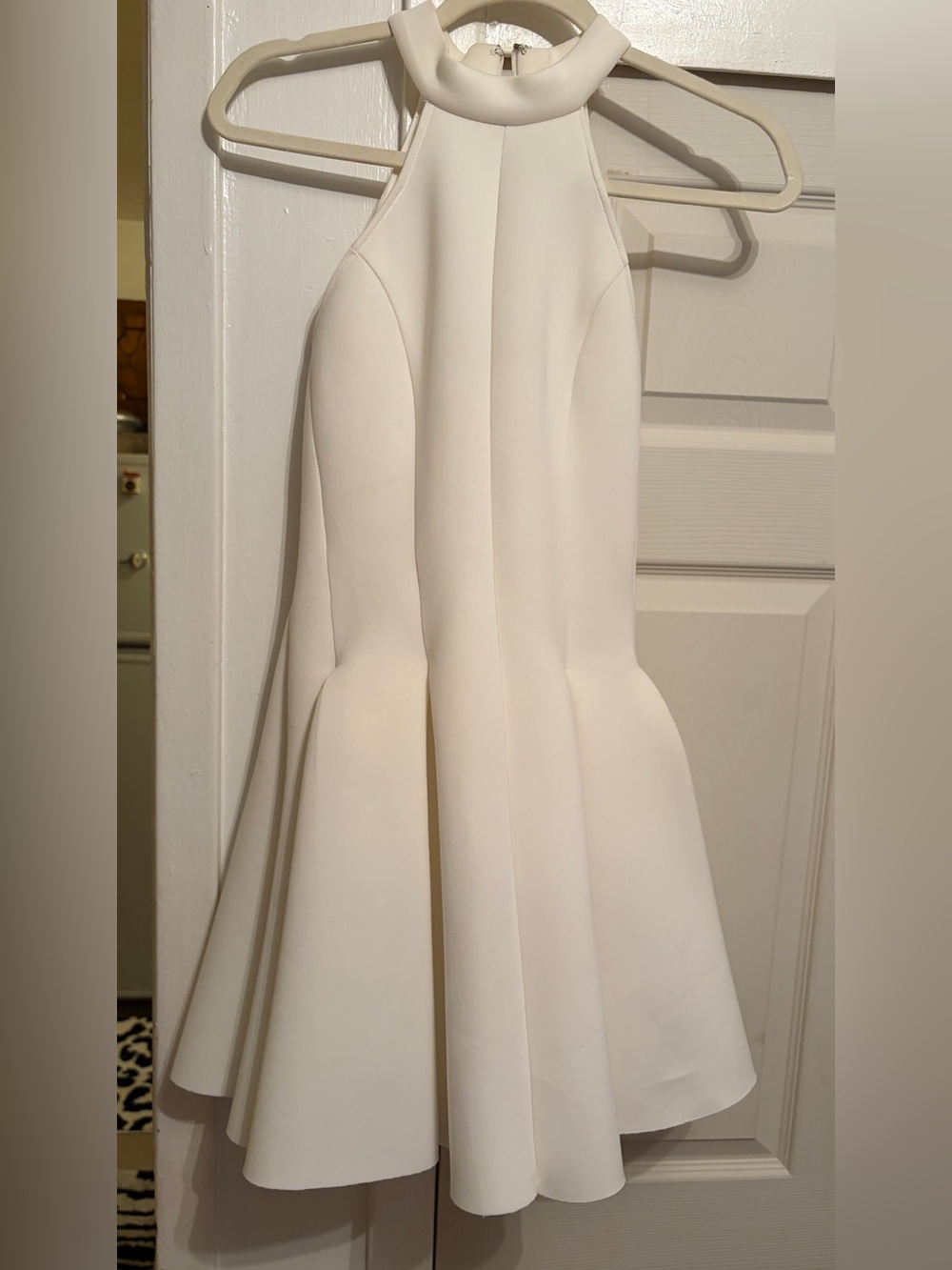 San Joy White Halter Mini Dress